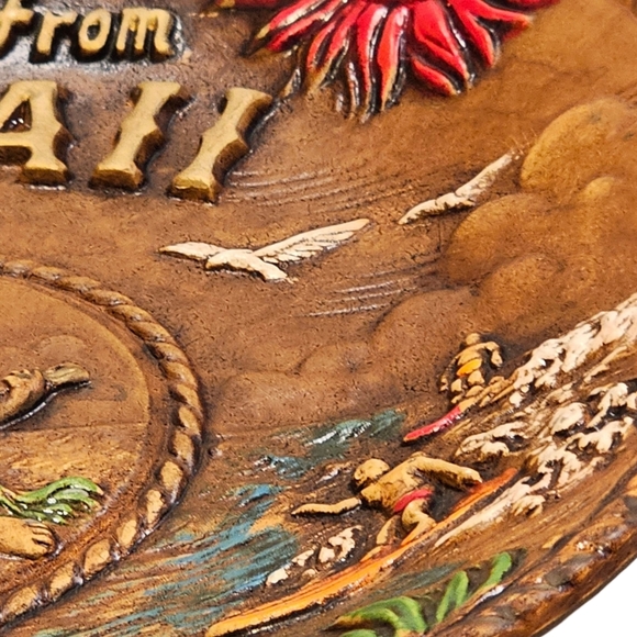 Vintage "Aloha from Hawaii" Decorative 8.5in Wall Plaque - Picture 4 of 6